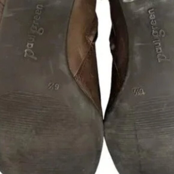 Paul Green Heeled Ankle Boots Brown Side Zip Contemporary Leather Size 6.5 - Picture 5 of 11